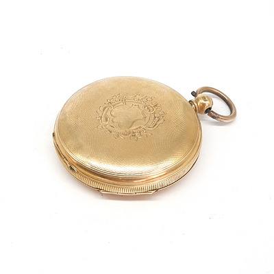 UPDATED - Antique 18ct Yellow Gold Ladies Full Hunter Pocket Watch, Marked Pateck Geneve, Probably Manufactured Armand Schwob