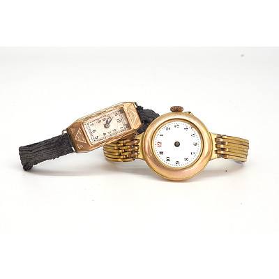 Antique Rolled Gold Cased Wrist Watches