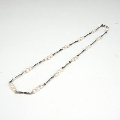 Sterling Silver and Cultured Pearl Necklace