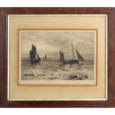 David Law (1831-1901) Fishing Vessels, Engraving