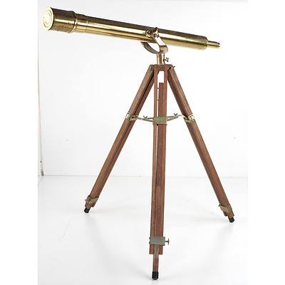 Antique Style Brass Telescope With Tripod