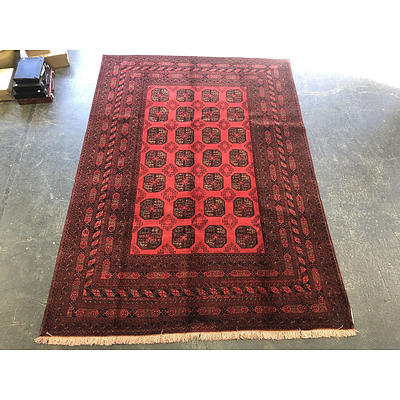 Turkmen Hand Knotted Wool Pile Bokhara Rug, Elephant Foot Pattern