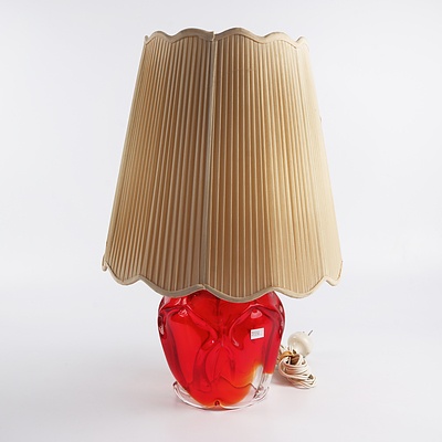 Vintage Murano Glass Lamp Base and Shade