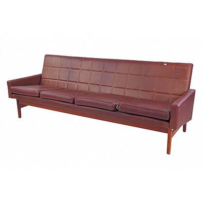 1960s Fler 'Flerline' Tasmanian Blackwood Four Seater Sofa Designed by Fred Lowen