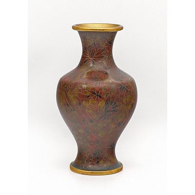 Chinese Cloisonne Enamel Vase, 20th Century
