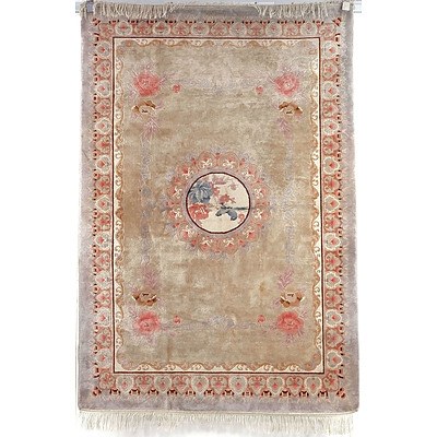 Chinese Hand Knotted Sculpted Wool Pile Rug