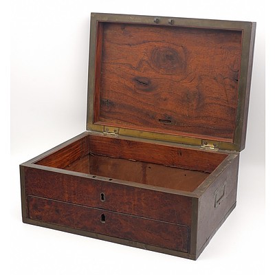 Victorian Burr Walnut Writing Box, 19th Century