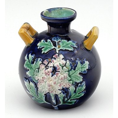 Antique Majolica Glazed Miniature Cabinet Vase, Late 19th Century