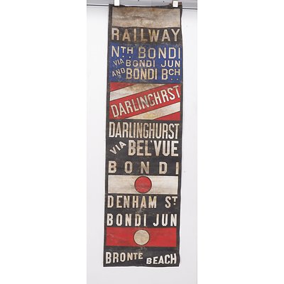 Vintage Bondi Beach Bus Timetable Banner