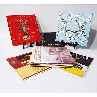 12 X 12 Inch Vinyl Records of 20th Century Classical Music Including Stravinsky, Walton, Bartok and More