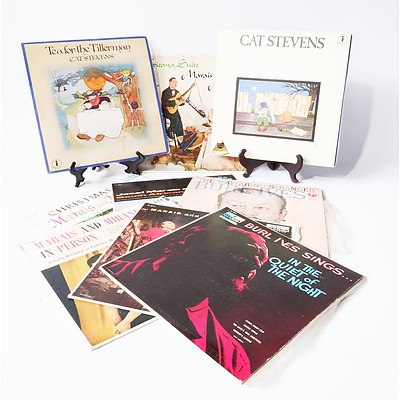 Nine Vinyl 12 Inch Records Including Tea for the Tiller Man, Teaser and the Firecat by Cat Stevens, Africana Suite by Marais and Miranda and More
