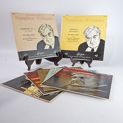 Seven Vaughan Williams Vinyl Records Including Sinfonia Antartica and Symphony No 5 in D Major
