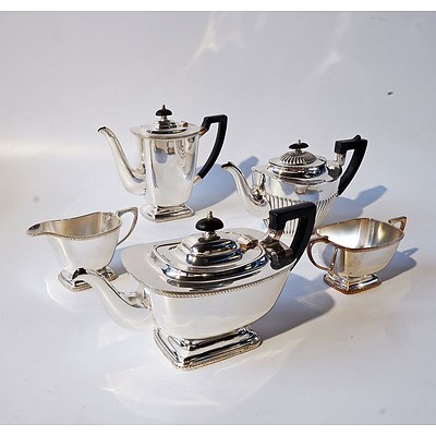 Five Pieces of Reproduction Sheffield Silver Plate Including Two Teapots, One Coffee Pot, One Jug and One Sugar Dish