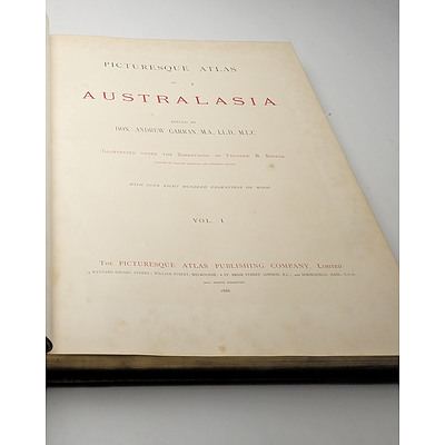 Hon Andrew Garran Editor, Picturesque Atlas of Australasia, The Picturesque Atlas Publishing Co, Sydney, Leather Bound Hard Cover, Vol I-III