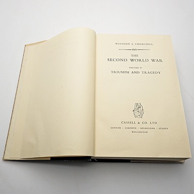 Winston S. Churchill, The Second World War, Cassell, London,1954, Vol I-IV, Hard Cover