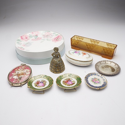 Quantity of Quality Items Including Four Laura Ashley Cake Plates in Box, Three Small Limoges Plates, Limoges Pill Dish and More