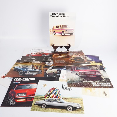 Quantity of Automotive Promotional Material Including Morgan, 1977 Mercury, 1976 Monza and More