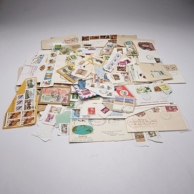 Quantity of Aproximatley 35 Australian and New Zealand Stamp First Day Covers and Quantity of Loose Stamps