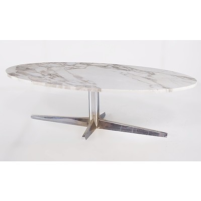 Vintage Marble and Chrome Coffee Table