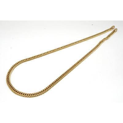 14ct Yellow Gold Double Filed Curb Link Chain, 51.5g