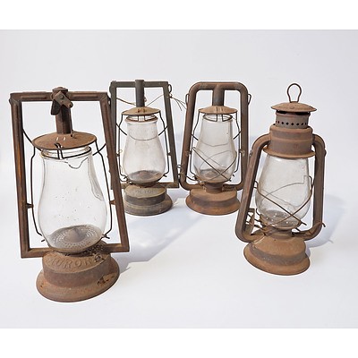 Four Vintage Kerosene Lanterns