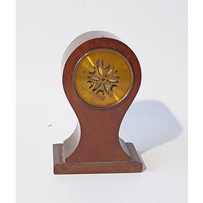 Late Victorian Inlaid Mahogany Balloon Shaped Mantle Clock with French Movement