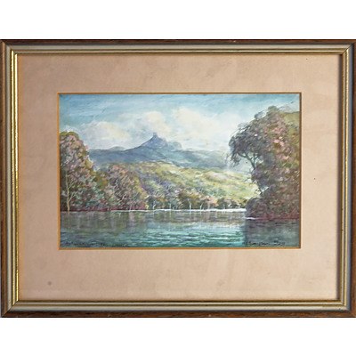 H.C. Simpson (1879-1966) Mount Warning - Tweed River 1959, Watercolour