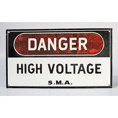 Enamel Danger High Voltage Sign