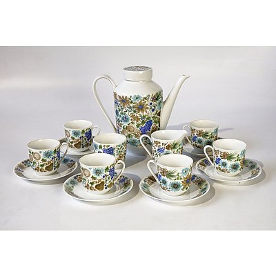 15 Piece Arzberg Tea Set Including Teapot, Six Saucers, Seven Cups and Small Jug