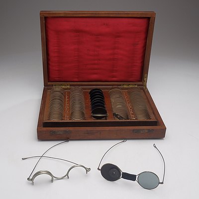 Vintage Travel Optical Kit in Lined Wooden Case