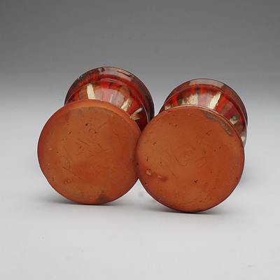 Pair of Peter Collier Red Glazed Ceramic Goblets