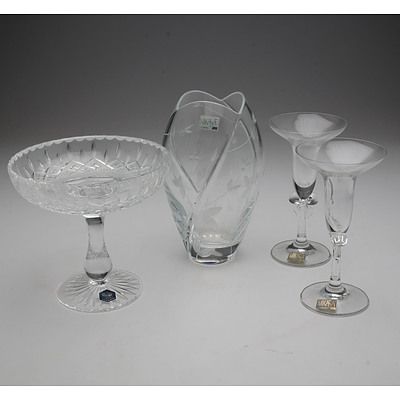 Group of Crystal Vases and Stem Ware, Including Stuart and Mikasa