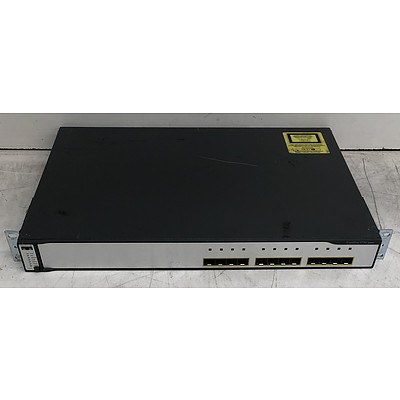 Cisco Catalyst (WS-C3750G-12S-E V06) 3750 Series 12-Port Gigabit SFP Switch