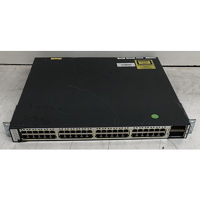 Cisco Catalyst (WS-C3750E-48PD-S V01) 3750-E Series PoE-48 48-Port Gigabit Managed Switch
