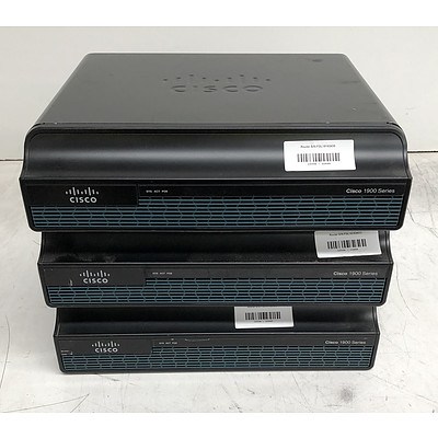 Cisco (CISCO1941/K9 V05) 1900 Series Integrated Services Router - Lot of Three