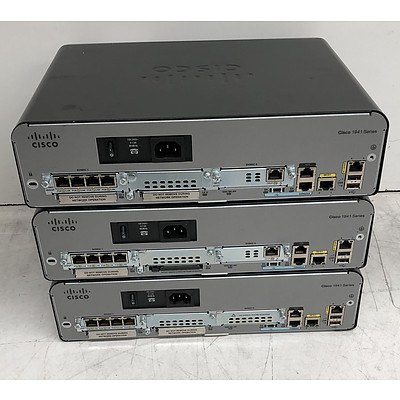 Cisco (CISCO1941/K9 V05) 1900 Series Integrated Services Router - Lot of Three