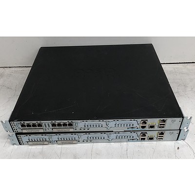 Cisco (CISCO2901/K9 V06) 2900 Series Integrated Services Router - Lot of Two