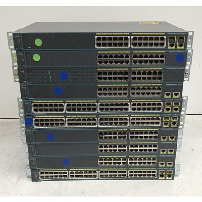 Cisco Catalyst Assorted 2960 Ethernet Switches - Lot of Ten