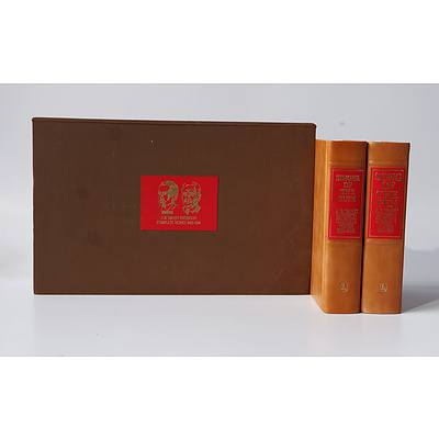 A Boxed Set of Leather Bound of 'Singer of the Bush' by A.B. Banjo Patterson 1885-1941 in Two Volumes, Collected by R Campbell and P Harvie and Signed by the same