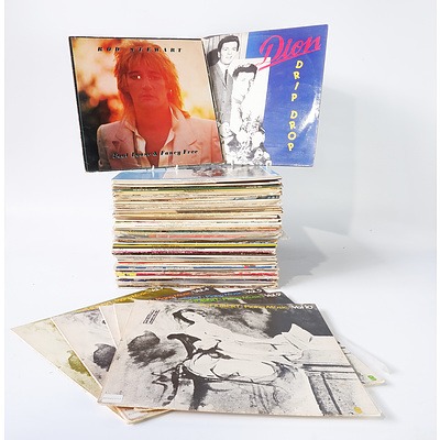 A Quantity of Approximately 75 Vinyl Records including Rod Stewart, Dion and Volumes 4.5.7 and 9 of Schubert Piano Music