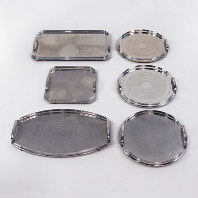 Six Retro Ranleigh Drinks Trays in Various Shapes