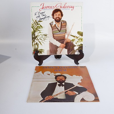 Signed James Galway Vinyl LP Record and Another James Galway Record