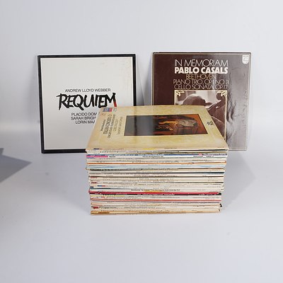 approximately 50 Vinyl LP Records, Mostly Classical, Including Andrew Lloyd Webers Requim, Pablo Casals and More