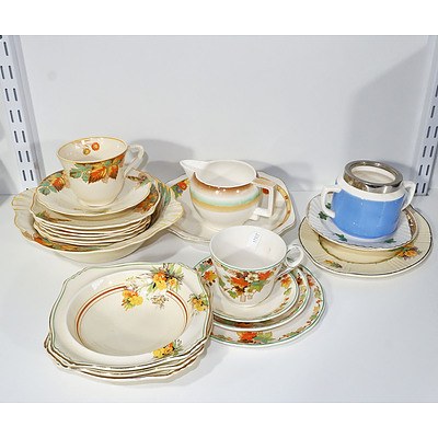 Collection Vintage China, Including Meakin Pudding Bowl with Six Side Plates and Trio, Gringley Trio,Johnson Bros and More