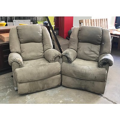 Pair of Grey Recliner Chairs