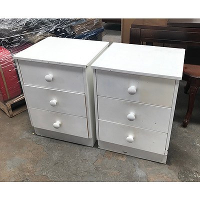 Pair of Matching White Bedside Drawers