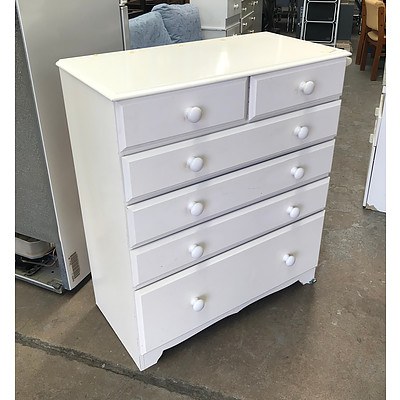 Tallboy White Chest of Drawers & Small White Bedside Drawers