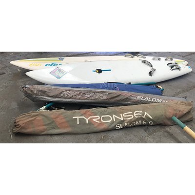 Lot of 2 x Wind Surf Boards and Sails