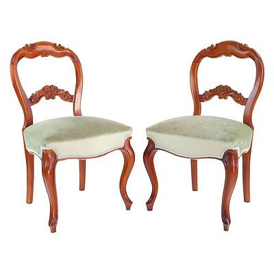 Four Reproduction Victorian Style Balloon Back Dining Chairs