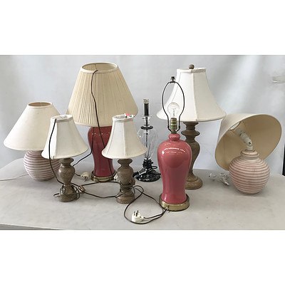 Assorted Group of Bedside and Table Lamps